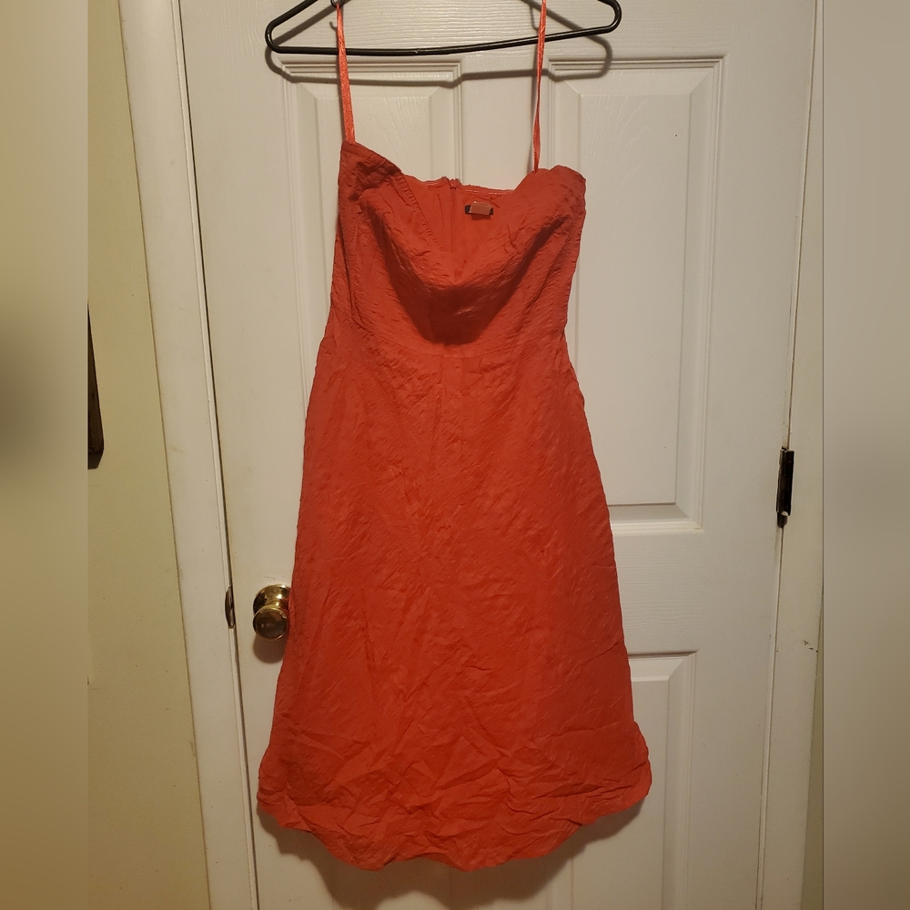 Elegant Coral Strapless Dress